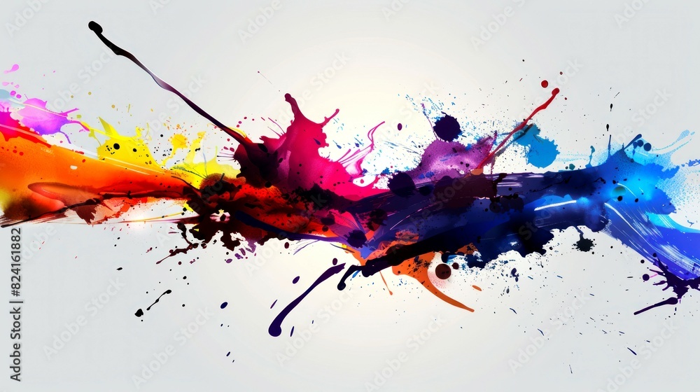 illustration splash ink and brush on white background illustration splash ink and brush on white background