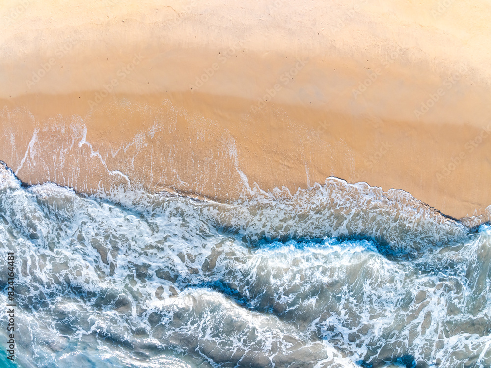 Beautiful beach sea in summer season,Travel and nature environment concept,Sea beach background Top view image from drone Beautiful beach sea in summer season,Travel and nature environment concept,Sea beach background Top view image from drone