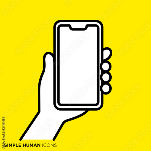 シンプルな人間のアイコンシリーズ,スマホを持つ手