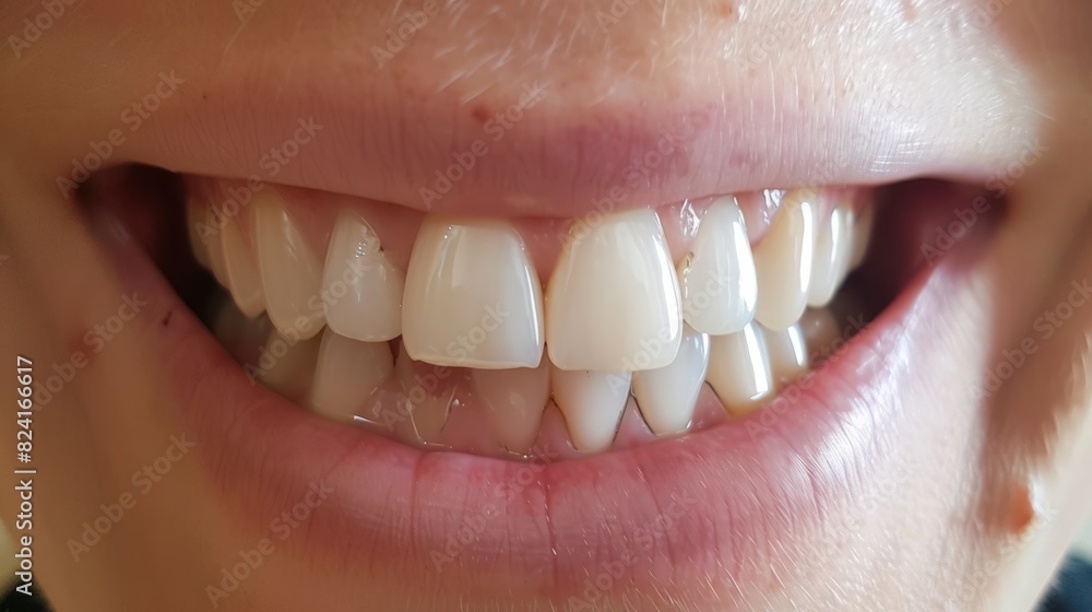 Obraz premium before and after teeth whitening transformation generative ai