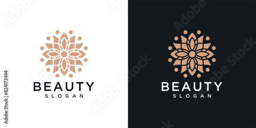 Luxury logo design concept. flower logo template .beauty or spa logo	
