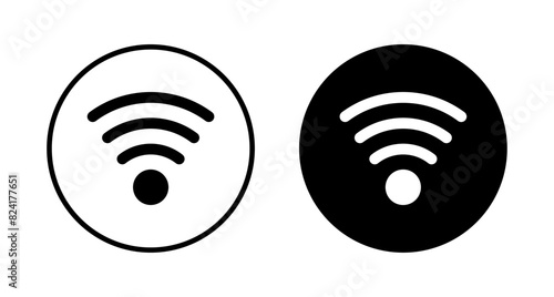 WIFI Icon vector isolated on white background. signal vector icon. Wireless and wifi icon or sign for remote internet access