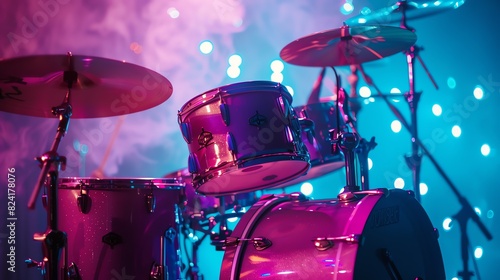 A drum set is the perfect way to add some excitement to your music. photo