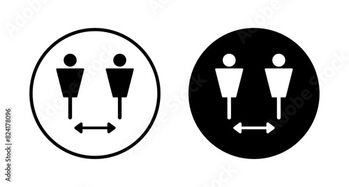 Social distancing icon vector isolated on white background. Keep distance sign. Coronavirus. Social Distancing and Self Quarantine.