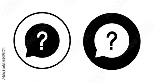 Question Icon vector isolated on white background. Question mark sign. help icon. Faq