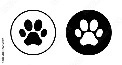 Paw icon vector isolated on white background. Paw Print icon
