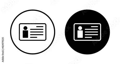 License icon vector isolated on white background. Identity icon. Id card