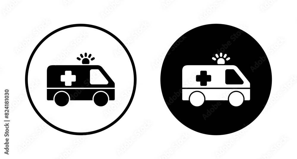 Ambulance Icon vector isolated on white background. Ambulance Icon Design. ambulance truck icon vector