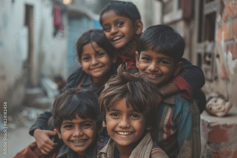 Portrait of a group of children Portrait of a group of children