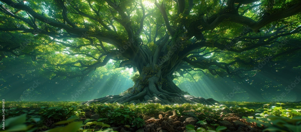 Fototapeta premium Big old lush tree