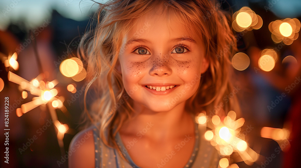 Cute Children Celebrating with Fun Sparklers. Generative AI. Cute Children Celebrating with Fun Sparklers. Generative AI.