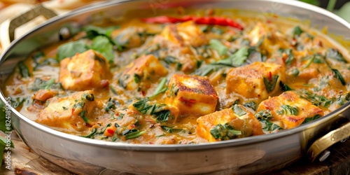 Paneer in a Creamy Flavorful Sauce: A Delicious Indian Dish. Concept Indian Cuisine, Paneer Recipes, Creamy Sauces, Flavorful Dishes, Cooking Inspiration