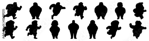 Fat people silhouette set vector design big pack of illustration and icon photo