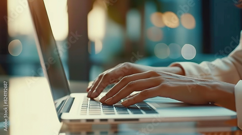 closeup of hands typing on keyboard