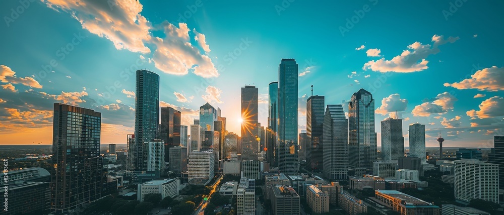 Naklejka premium Urban panorama cityscape skyline.