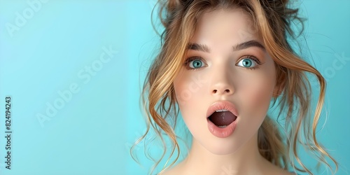 A Woman Expressing Surprise or Shock. Concept Expression of Emotion, Surprise, Shock, Woman Portrait