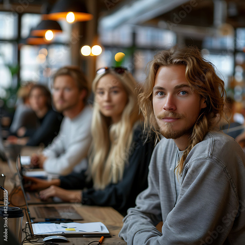 Young Swedish businesspeople a hightech workspace