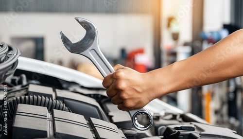Wallpaper Mural Wrench in hands of mechanic Torontodigital.ca