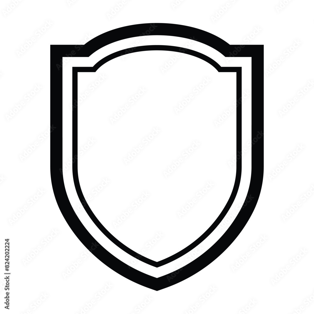 shield icon element with two lines, the outer line is thicker shield icon element with two lines, the outer line is thicker