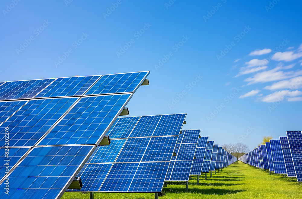 ソーラーパネルの畑。ソーラー発電。エコ。環境。SDGs。 ソーラーパネルの畑。ソーラー発電。エコ。環境。SDGs。