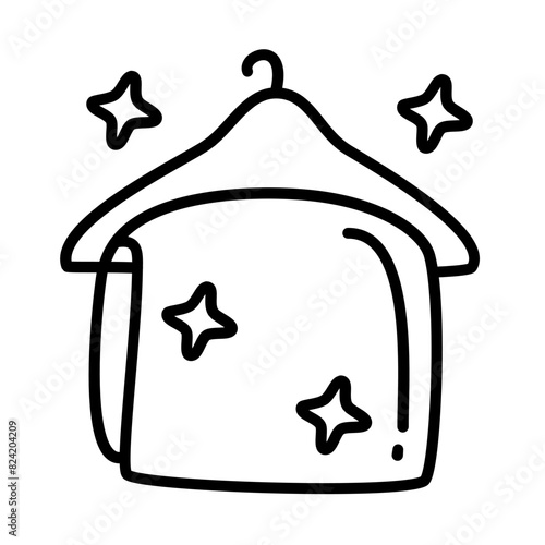 hanger clothes of laundry and clean service doodle icons