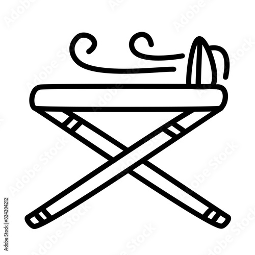 ironing of laundry and clean service doodle icons