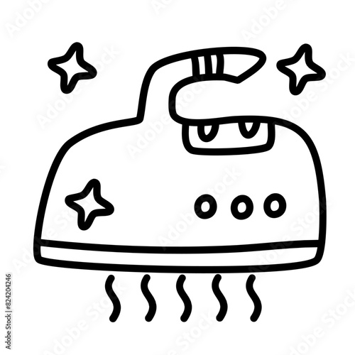 ironing of laundry and clean service doodle icons