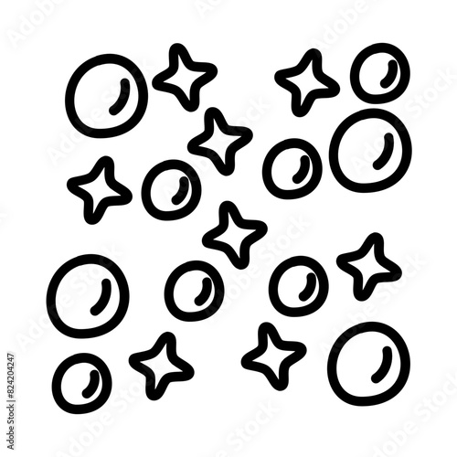soap foam of laundry and clean service doodle icons