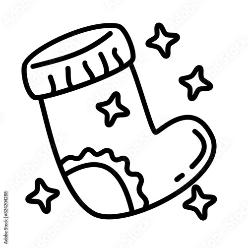 clean sock of laundry and clean service doodle icons