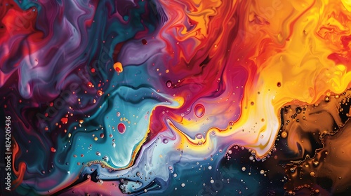 paint splashing in vibrant colors and liquid motion photo