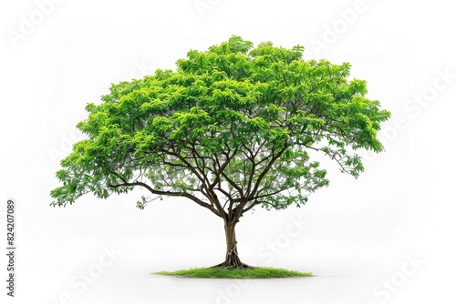 isolated green leaf tree on pure white background nature photography cutout
