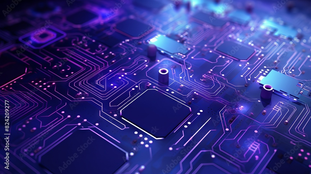 Abstract blue and purple technology background with circuit board pattern, futuristic digital design.
Abstract blue and purple technology background with circuit board pattern, futuristic digital design.