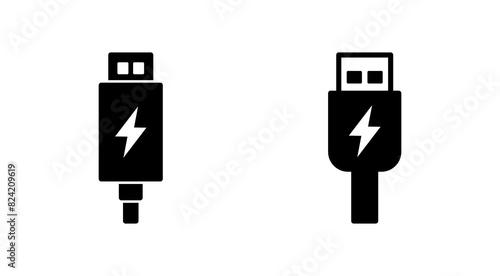 Usb icon set. Flash disk icon vector