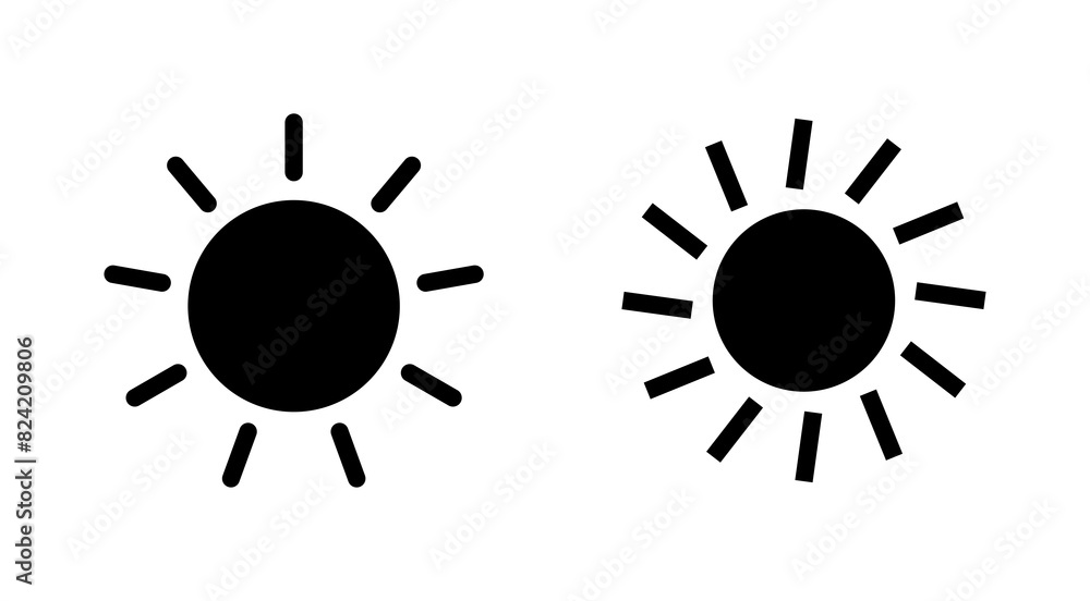 Sun icon set. Brightness Icon vector Sun icon set. Brightness Icon vector