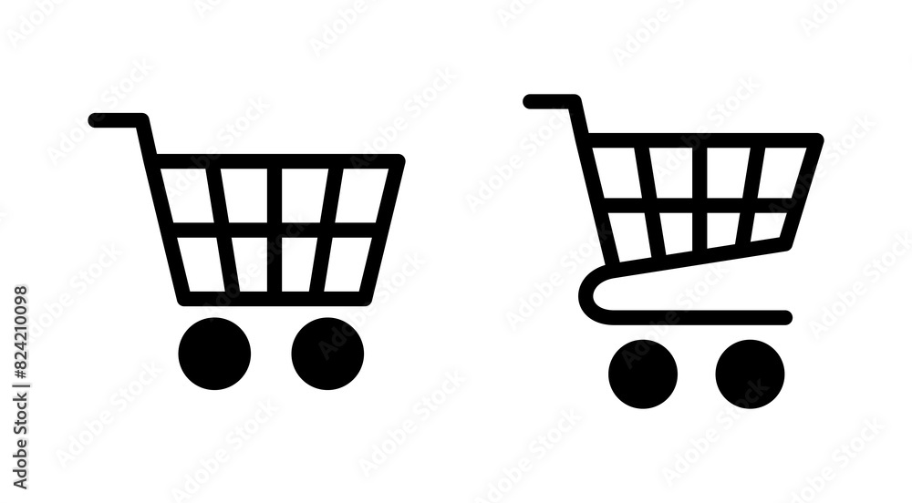 Shopping icon set. Shopping cart icon. Trolley icon vector Shopping icon set. Shopping cart icon. Trolley icon vector