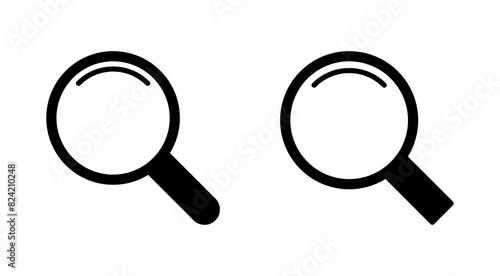Search icon set. search magnifying glass icon photo