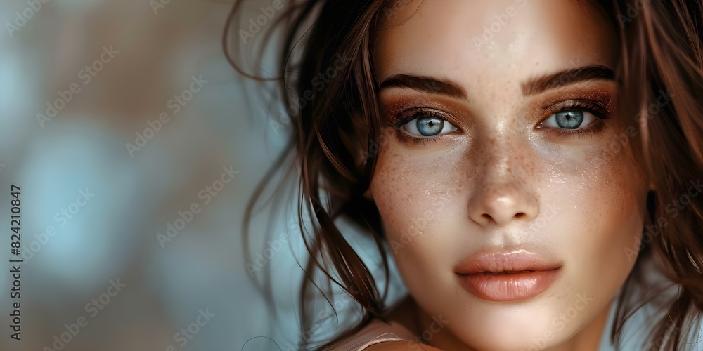 Capturing the Beauty: Studio Portrait of a Brunette Girl with Classic Makeup. Concept Studio Portrait, Brunette Girl, Classic Makeup, Beauty Photography Capturing the Beauty: Studio Portrait of a Brunette Girl with Classic Makeup. Concept Studio Portrait, Brunette Girl, Classic Makeup, Beauty Photography
