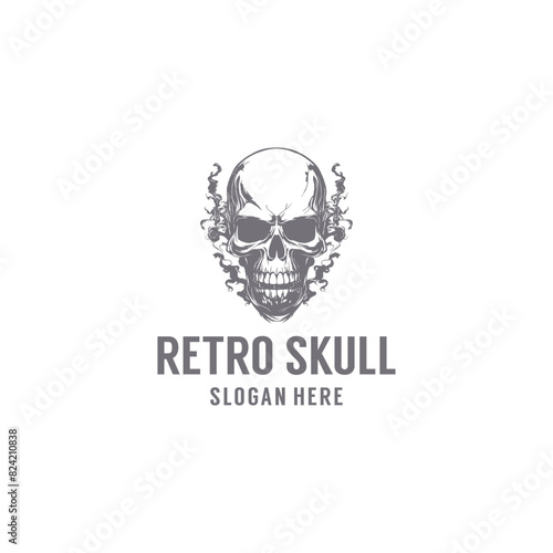 Retro skull logo vector illustration Free Download Retro skull logo vector illustration - GFXLoad