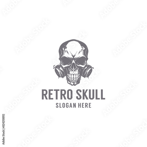 Retro skull logo vector illustration Free Download Retro skull logo vector illustration - GFXLoad