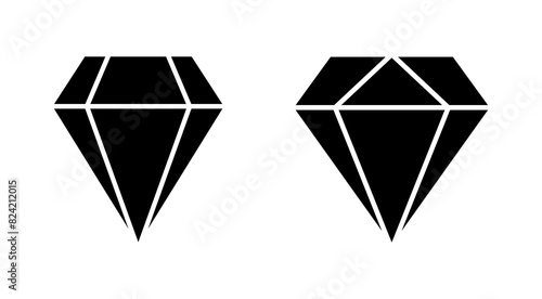 Diamond icon set. diamond gems vector icon.