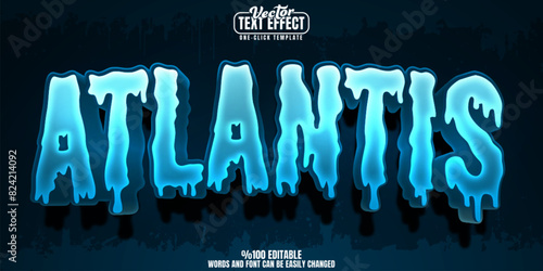 Atlantis editable text effect, customizable sea and ocean 3D font style