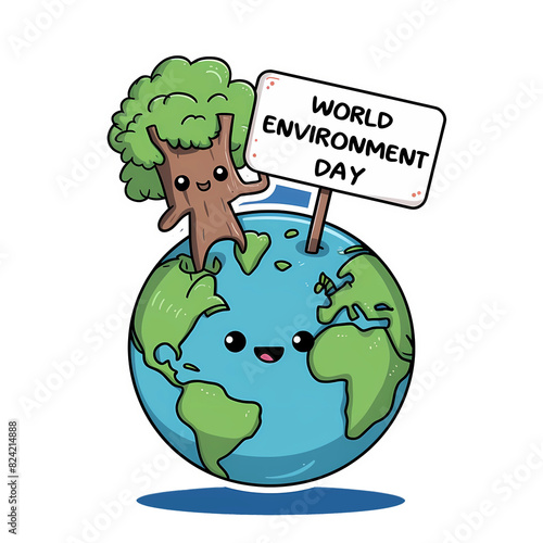 green apple with earth globe environment