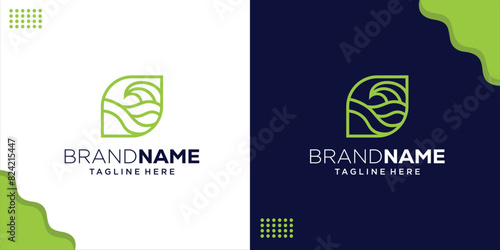 Creative Leaf Wave Logo, Design Inspiration, Illustration, Vector