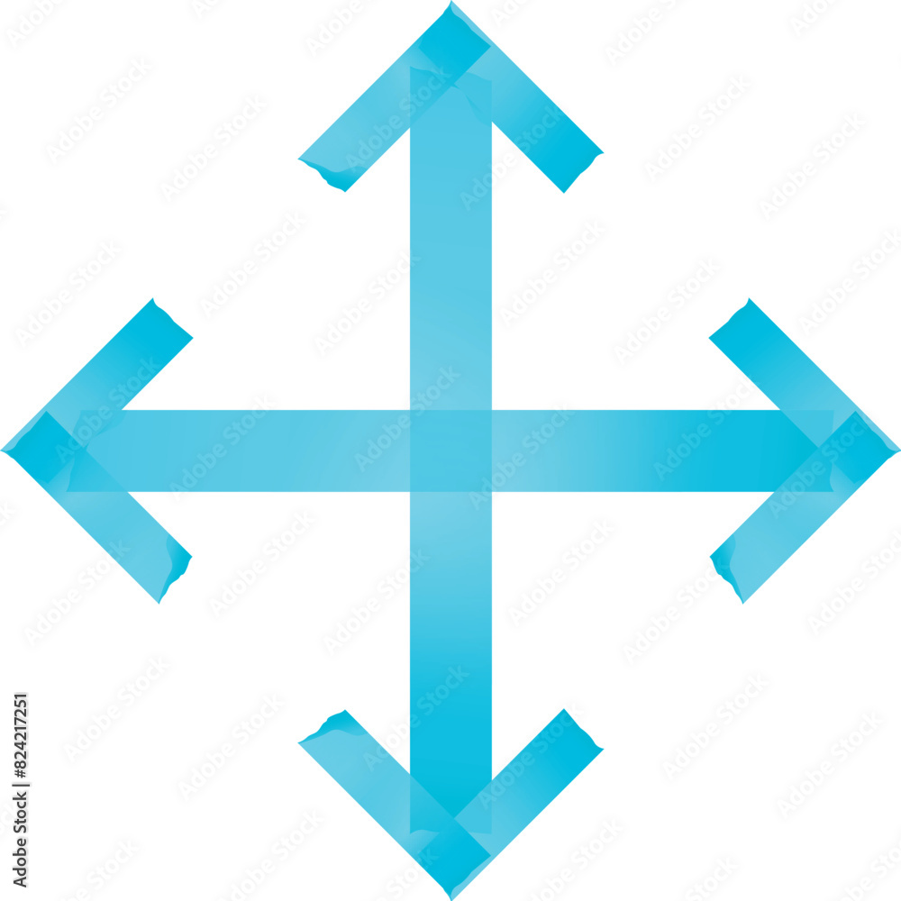 Arrows in four directions in marker hand draw design Arrows in four directions in marker hand draw design