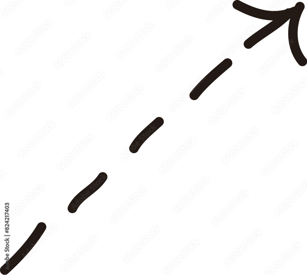 Dotted line arrow pointing upward to the right Dotted line arrow pointing upward to the right