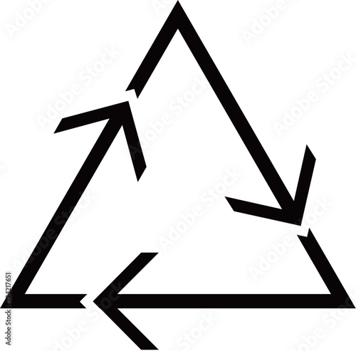 Recycled triangle icon with arrows