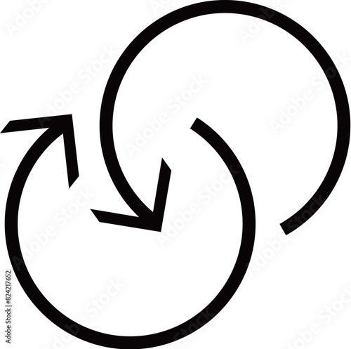 Arrow icon representing recycle, reuse, route or money flow concept