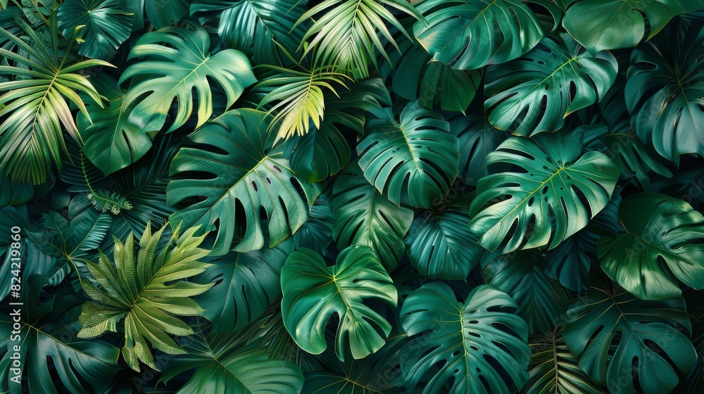 Background Tropical. Enveloped by verdant foliage, the rainforest transforms into a labyrinth of life, with myriad paths and hidden corners waiting to be explored and discovered.