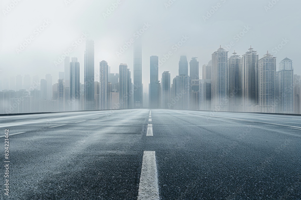 Urban high-rise buildings and asphalt pavement Urban high-rise buildings and asphalt pavement
