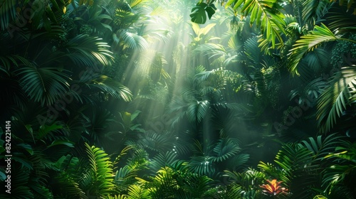Background Tropical. The lush rainforest foliage provides a haven for countless species  each plant and tree offering shelter and sustenance to the animals that call this forest home.